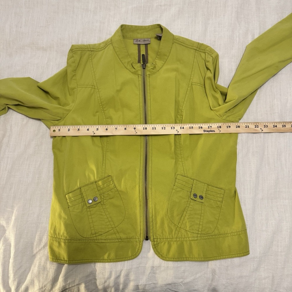 i.e. Relaxed Womens Vintage Jacket Green Buckle Pocket Cotton XL Y2K Zip-Up Chic - Picture 3 of 4